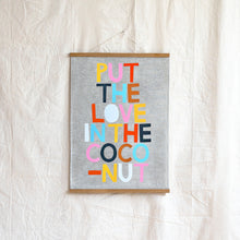 LOVE IN THE COCONUT ART TEATOWEL