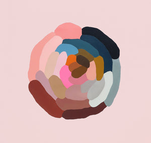 Little Peony 1 painting by Rachel Castle. 630mm w x 630mm h