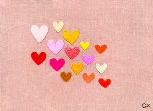 15 BLUSH PINK HEARTS